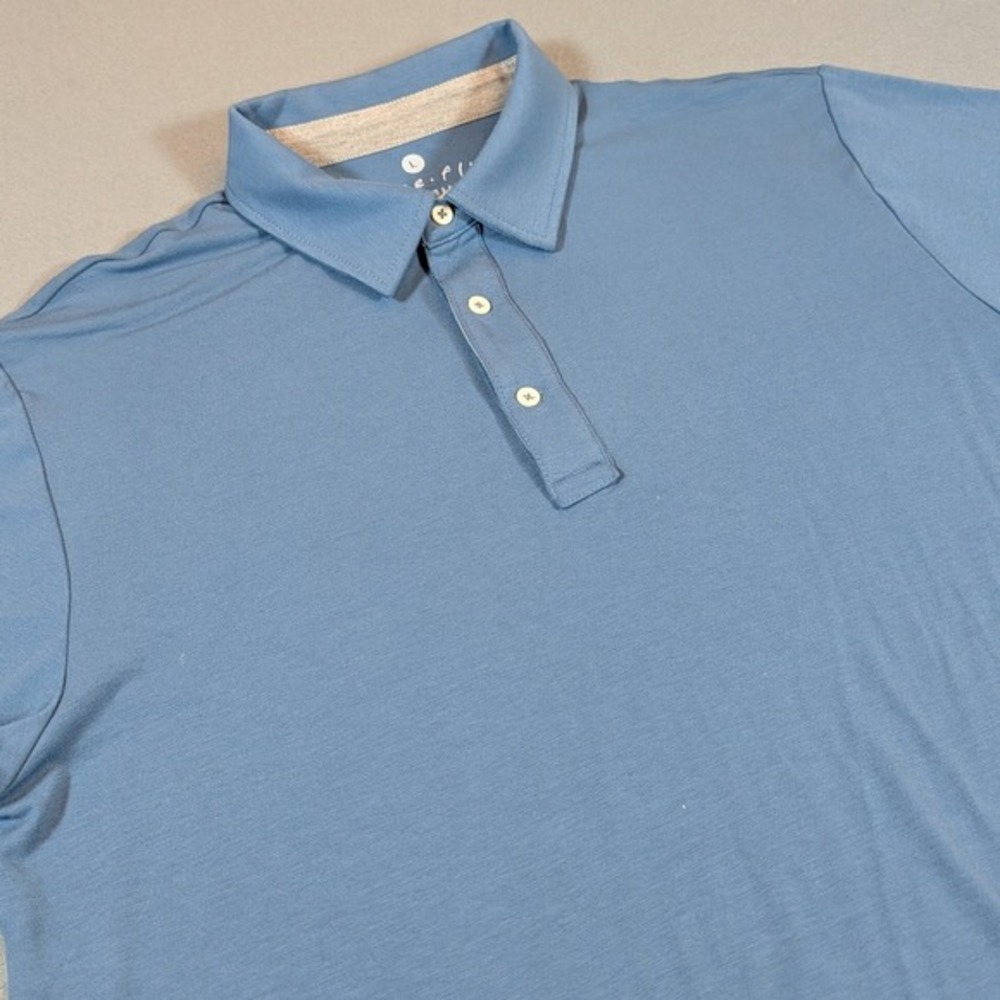 Free Fly Mens Performance Bamboo Apparel Polo Shirt Blue Size L Short‎ Sleeve